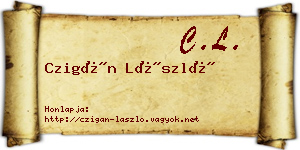 Czigán László névjegykártya